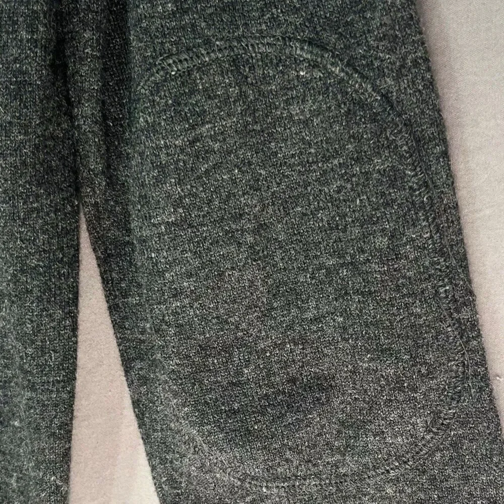 VNTG Banana Republic Mens S Sweater Lambswool Cashmere Gray Elbow Pads V-Neck